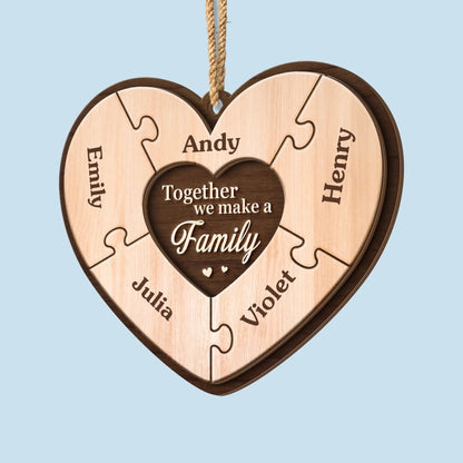 Custom Wooden Ornament - Personalized Christmas Birthday Gifts For Mom, Dad, Kids - Pieces Of Our Heart