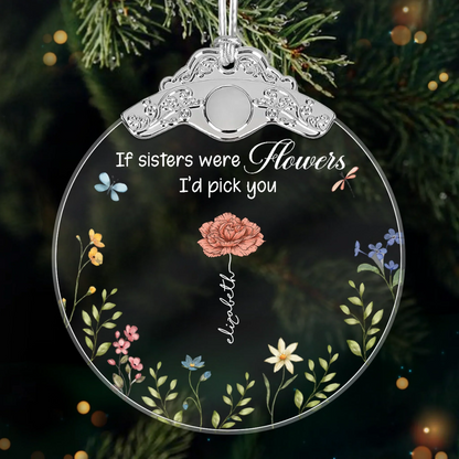 Custom Ornament - Personalized Christmas Best Friend Birthday Gifts For Women, Besties, Sisters, BFF - Blooming Together