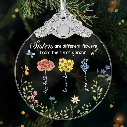 Custom Ornament - Personalized Christmas Best Friend Birthday Gifts For Women, Besties, Sisters, BFF - Blooming Together