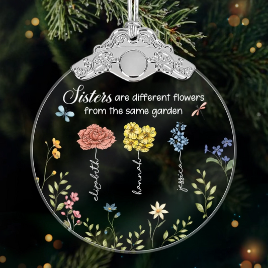 Custom Ornament - Personalized Christmas Best Friend Birthday Gifts For Women, Besties, Sisters, BFF - Blooming Together