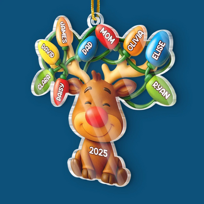 Custom Acrylic Ornament - Personalized Christmas Birthday Gifts For Mom, Dad, Kids - Our Reindeer Crew