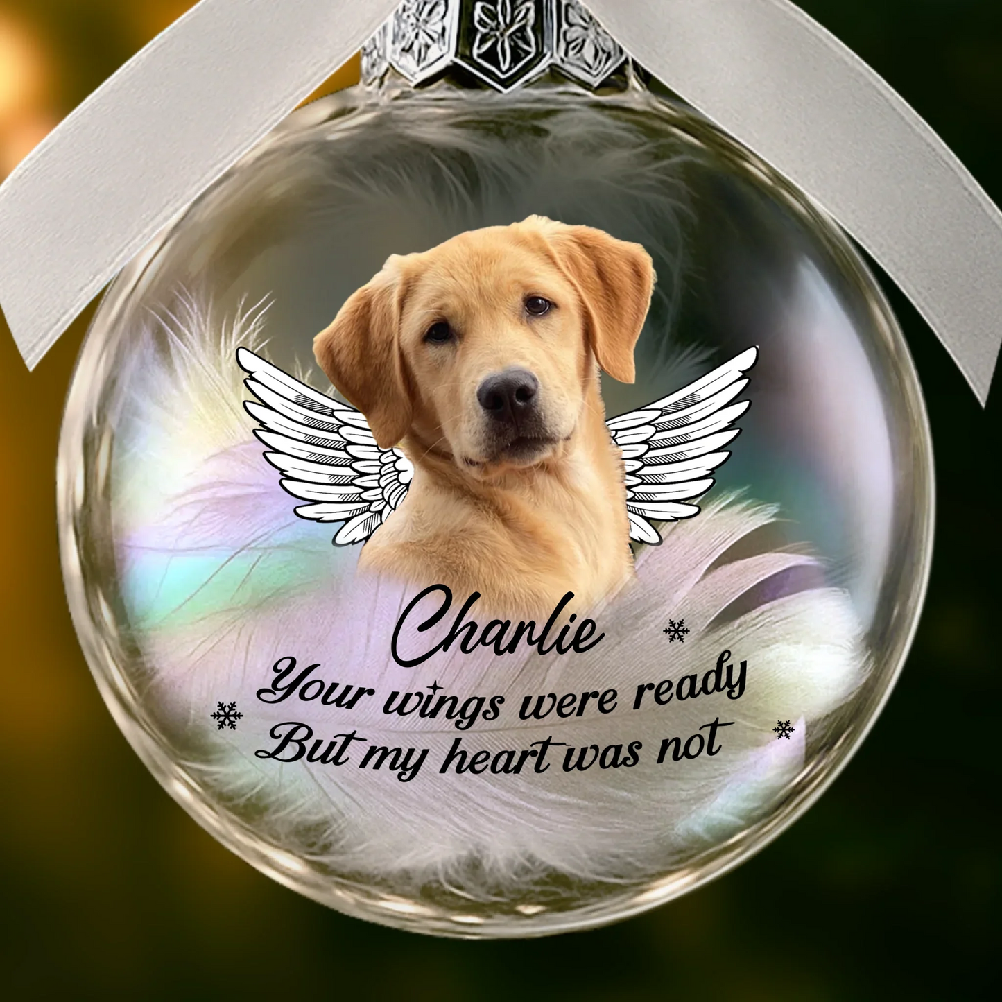 Custom Photo Ornament Ball - Personalized Pet Memorial Sympathy Gifts For Dogs, Cats - Until We Meet Again