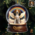 Custom Photo Acrylic Ornament - Personalized Pet Christmas Memorial Sympathy Gifts For Dogs, Cats - Wings Took You, Love Holds You