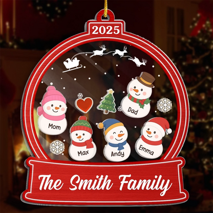Custom Acrylic Ornament - Personalized Christmas Birthday Gifts For Mom, Dad, Kids - A Frosty Family Keepsake