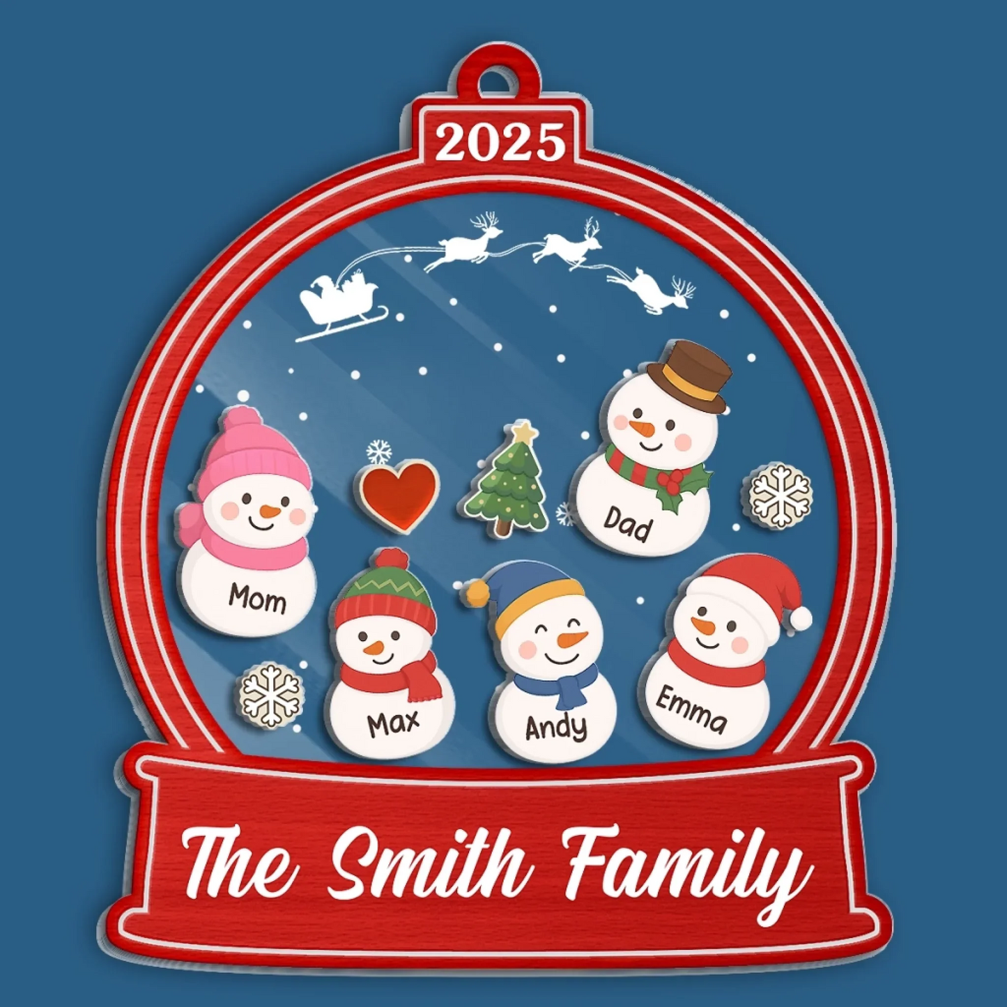 Custom Acrylic Ornament - Personalized Christmas Birthday Gifts For Mom, Dad, Kids - A Frosty Family Keepsake