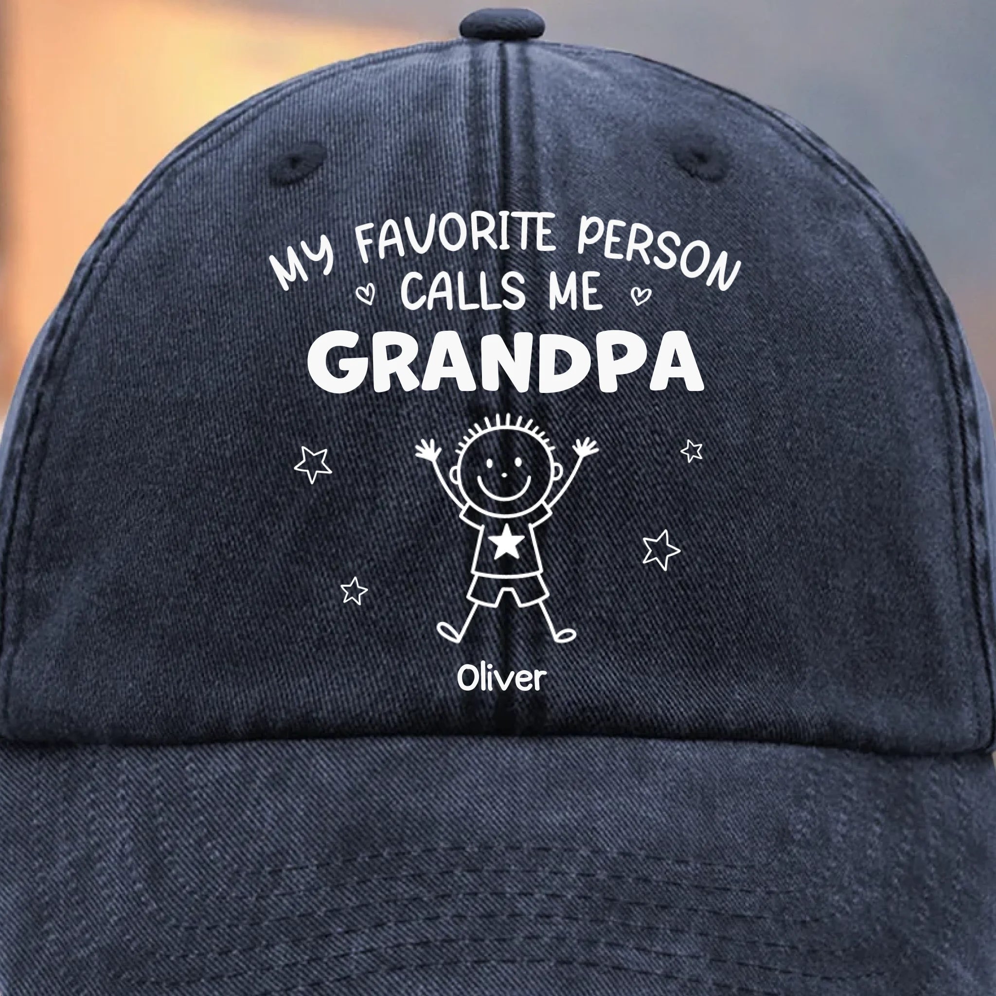 Custom Vintage Washed Denim Baseball Cap - Personalized Birthday Gifts For Dad, Grandpa - Loved By My Favorite Crew
