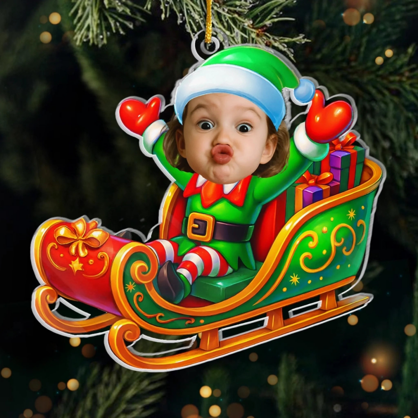 Christmas Birthday Gifts For Kids - Christmas Magic Rider- Personalized Acrylic Ornament