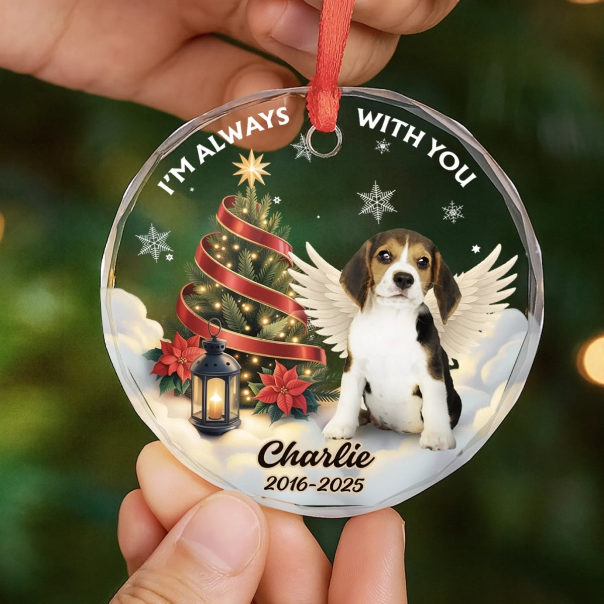 Forever By My Side - Personalized Acrylic Circle Ornament