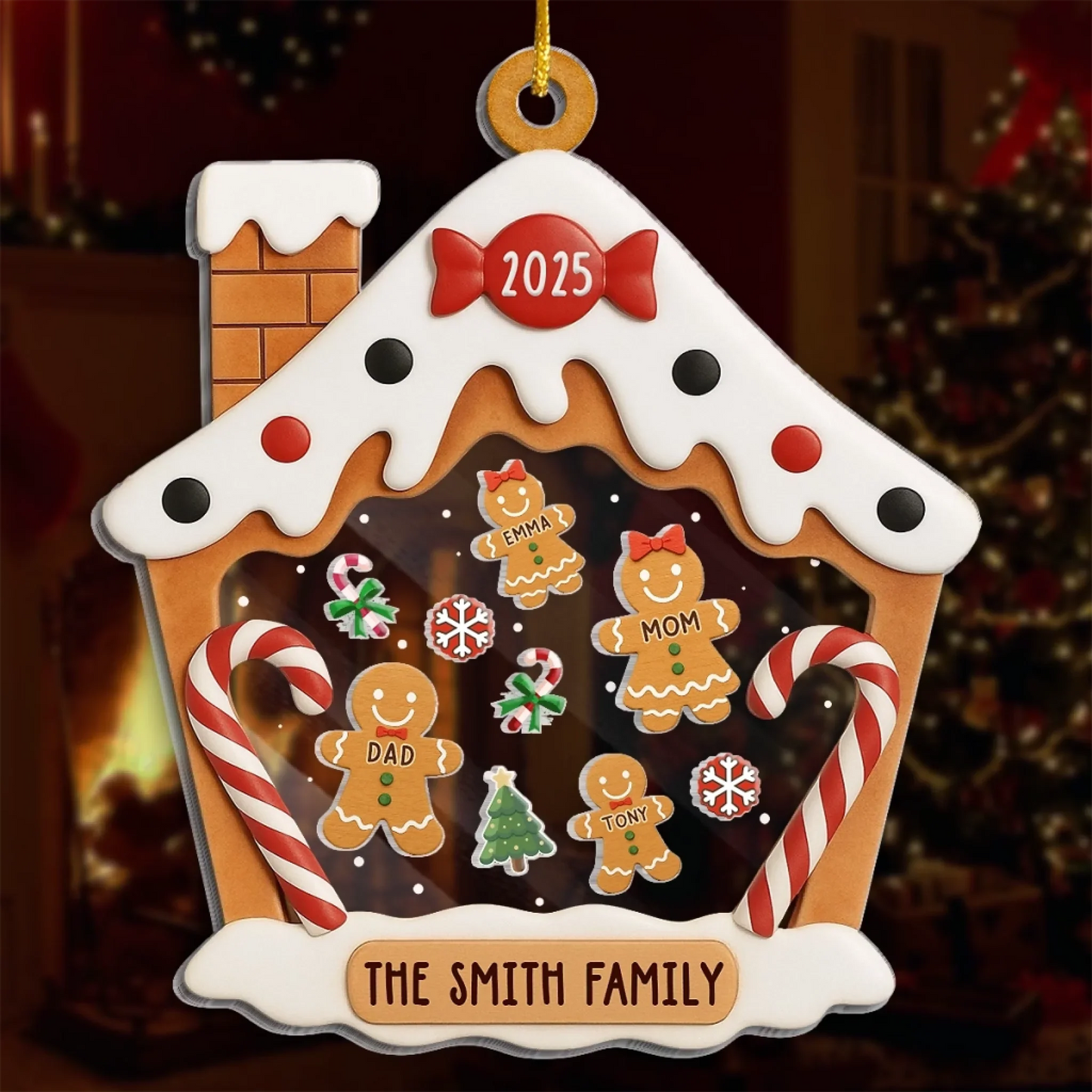 Custom Acrylic Ornament - Personalized Christmas Birthday Gifts For Mom, Dad, Kids - Our Cozy Little Christmas Cottage