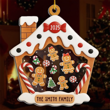 Custom Acrylic Ornament - Personalized Christmas Birthday Gifts For Mom, Dad, Kids - Our Cozy Little Christmas Cottage