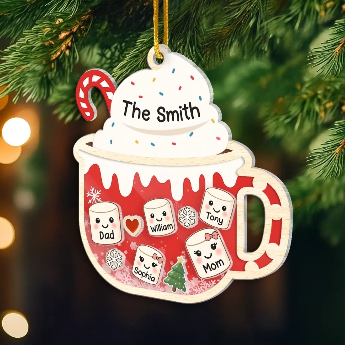 Custom Ornament - Personalized Christmas Birthday Gifts For Mom, Dad, Kids - Little Marshmallows, Big Love