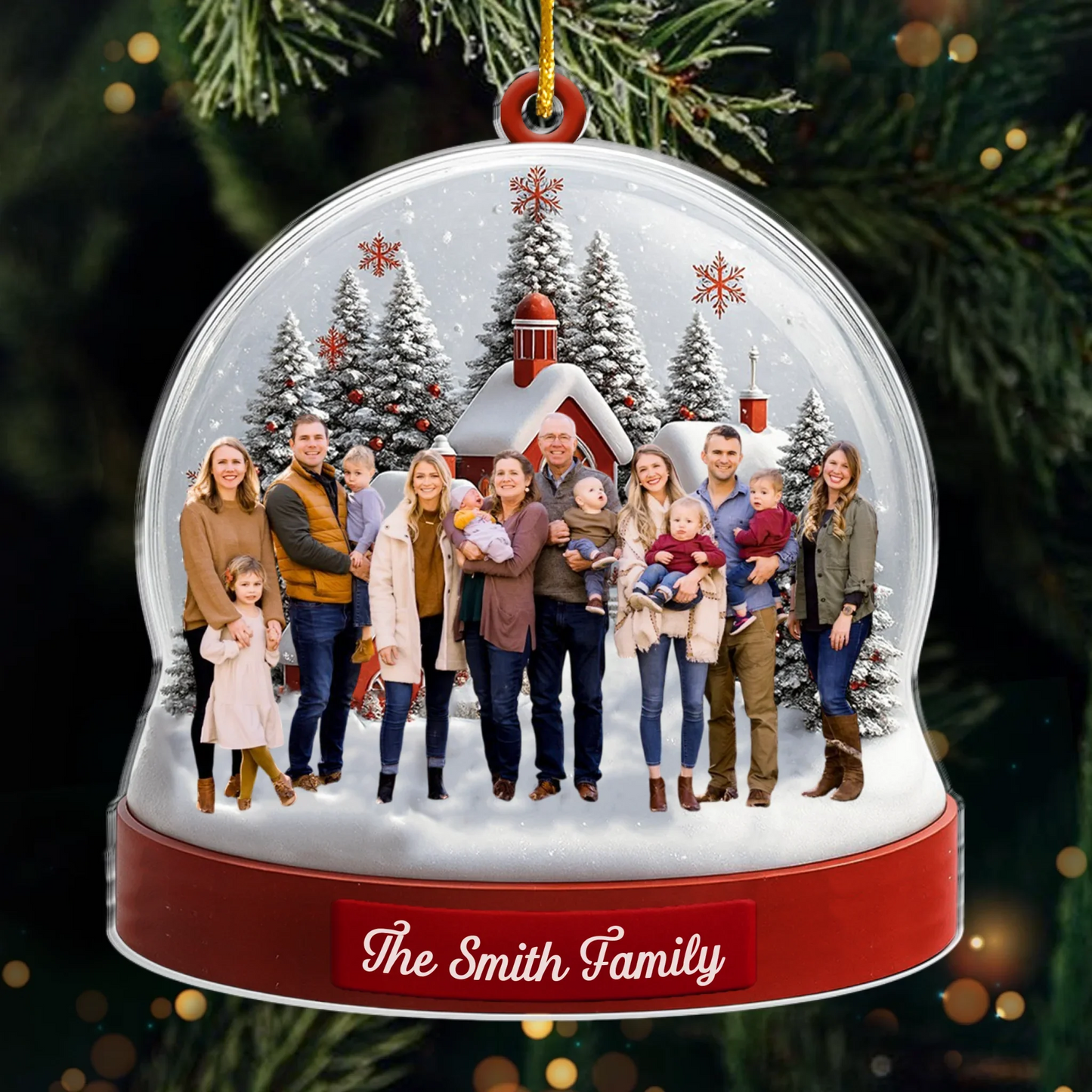 Custom Photo Acrylic Ornament - Personalized Christmas Birthday Gifts For Mom, Dad, Kids - Together Is The Best Place To Be
