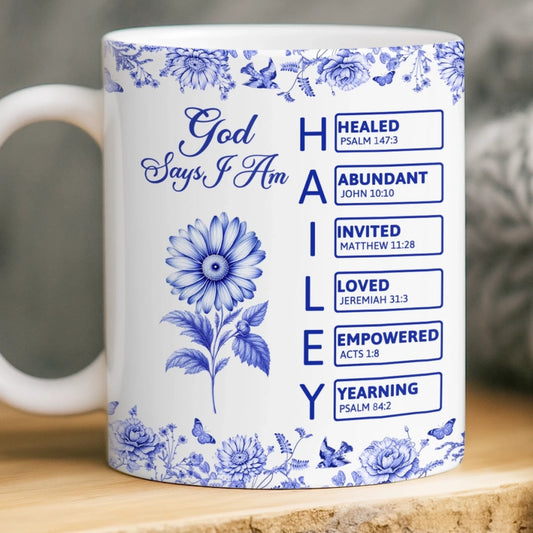 Custom Mug - Personalized Best Friend Birthday Gifts For Women, Besties, Sisters, BFF - God Says I Am Enough