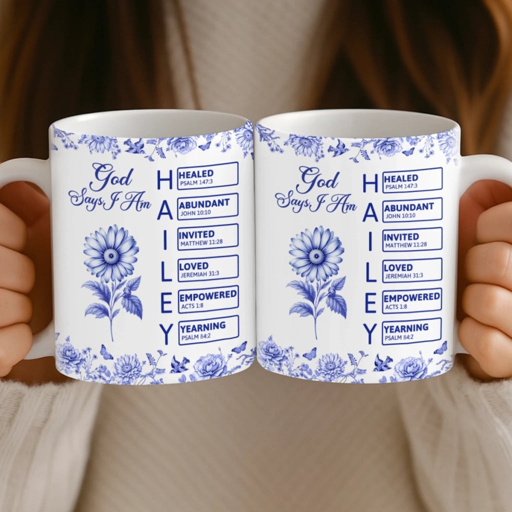 Custom Mug - Personalized Best Friend Birthday Gifts For Women, Besties, Sisters, BFF - God Says I Am Enough