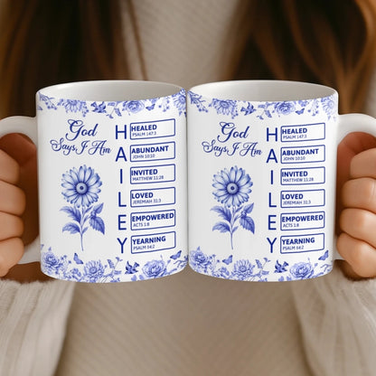 Custom Mug - Personalized Best Friend Birthday Gifts For Women, Besties, Sisters, BFF - God Says I Am Enough