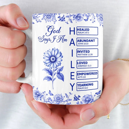 Custom Mug - Personalized Best Friend Birthday Gifts For Women, Besties, Sisters, BFF - God Says I Am Enough