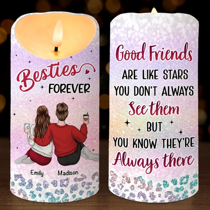 Custom LED Candle - Personalized Christmas Best Friend Birthday Gifts For Women, Besties, Sisters, BFF - You And Me, Always Us