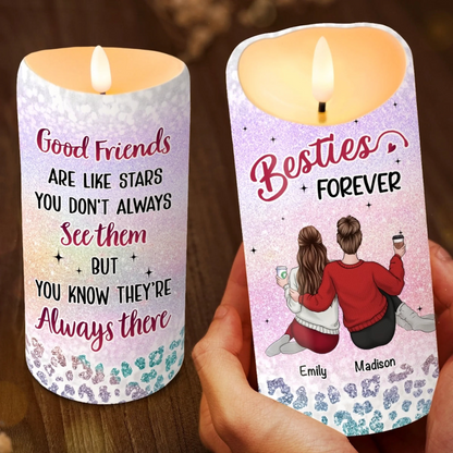 Custom LED Candle - Personalized Christmas Best Friend Birthday Gifts For Women, Besties, Sisters, BFF - You And Me, Always Us
