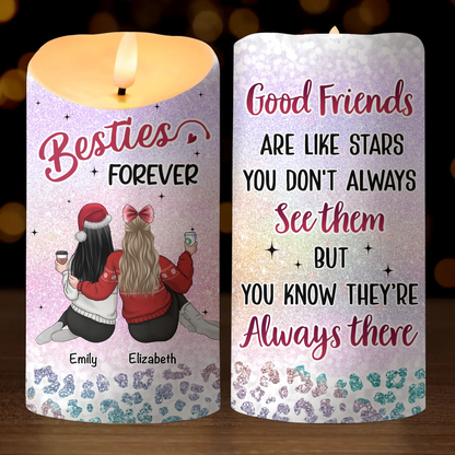 Custom LED Candle - Personalized Christmas Best Friend Birthday Gifts For Women, Besties, Sisters, BFF - You And Me, Always Us