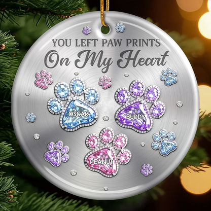 Custom Acrylic Ornament - Personalized Pet Christmas Memorial Sympathy Gifts For Dogs, Cats - Paws Of Love