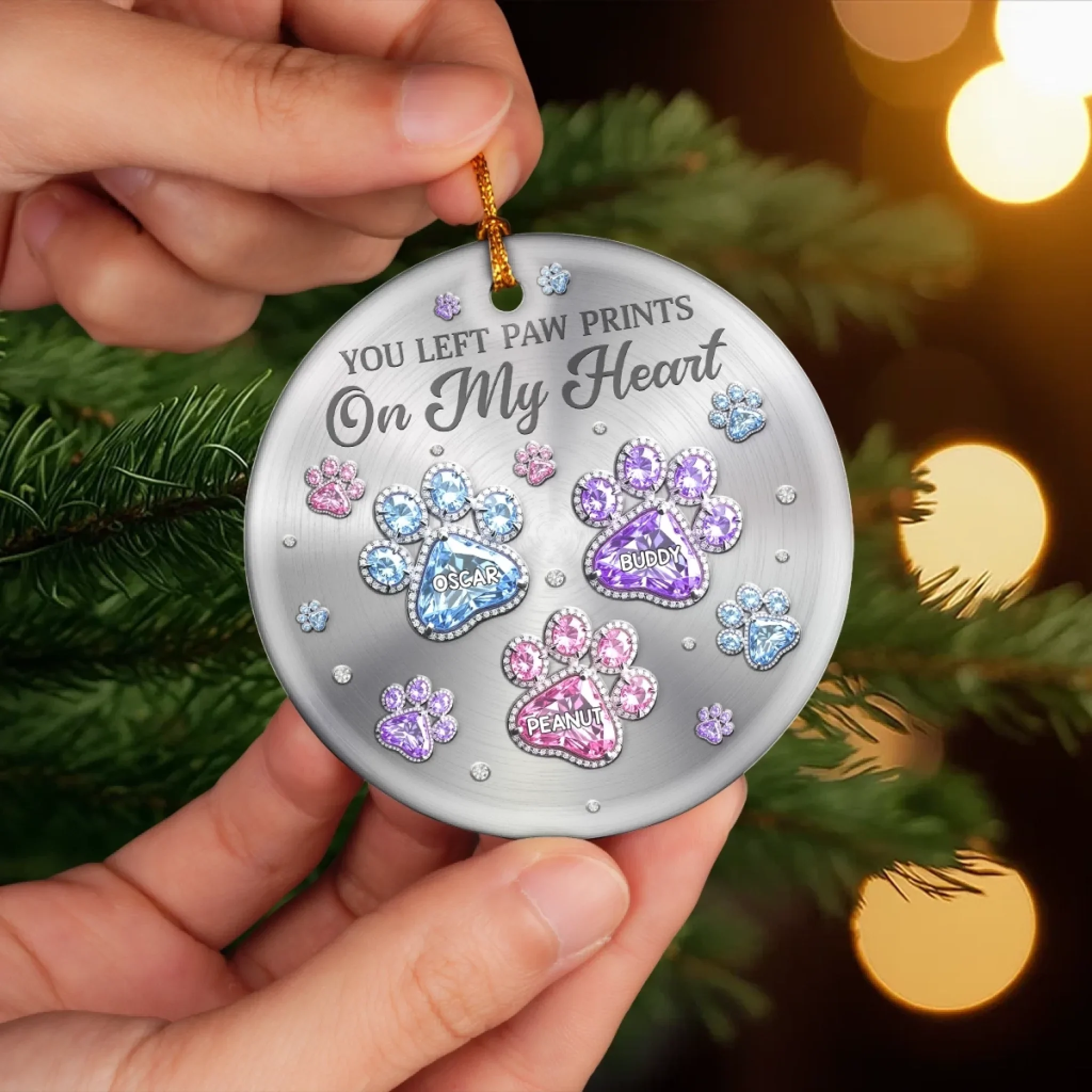 Custom Acrylic Ornament - Personalized Pet Christmas Memorial Sympathy Gifts For Dogs, Cats - Paws Of Love