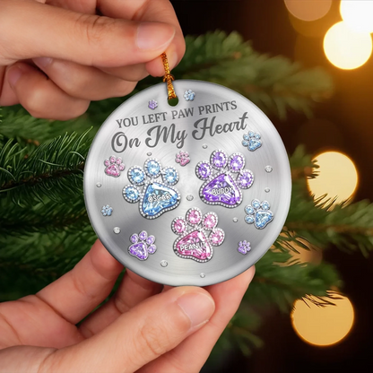 Custom Acrylic Ornament - Personalized Pet Christmas Memorial Sympathy Gifts For Dogs, Cats - Paws Of Love