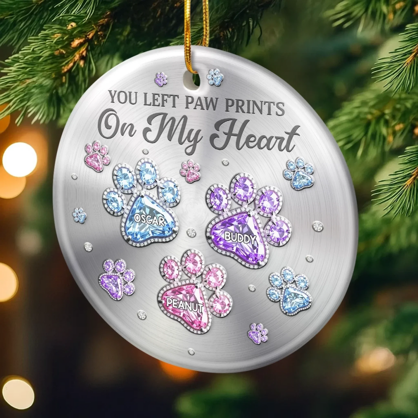 Custom Acrylic Ornament - Personalized Pet Christmas Memorial Sympathy Gifts For Dogs, Cats - Paws Of Love