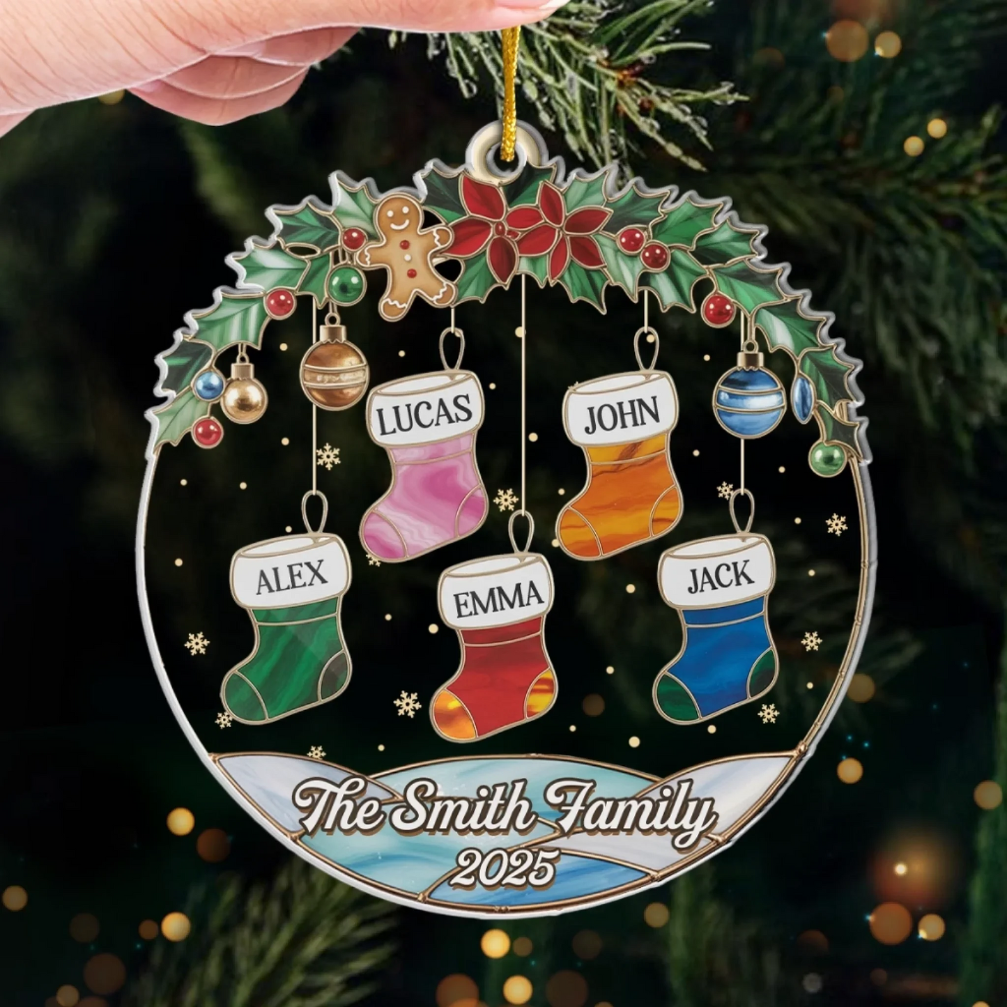 Custom Acrylic Ornament - Personalized Christmas Birthday Gifts For Mom, Dad, Kids - Socks Full Of Memories