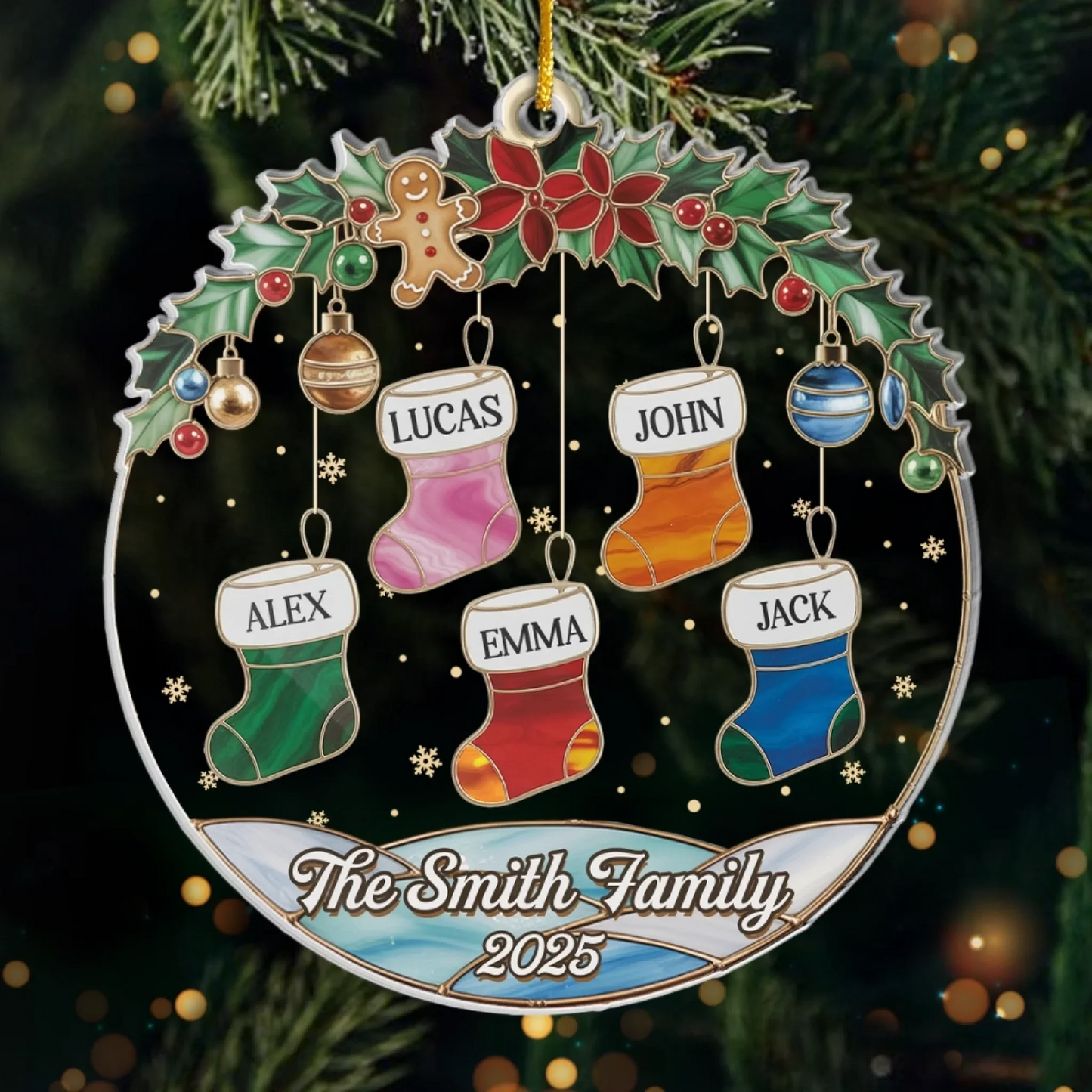 Custom Acrylic Ornament - Personalized Christmas Birthday Gifts For Mom, Dad, Kids - Socks Full Of Memories