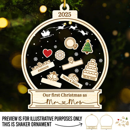 Custom Ornament - Personalized Anniversary Christmas Wedding Gifts For Husband And Wife, Him And Her - Newlyweds Under The Mistletoe