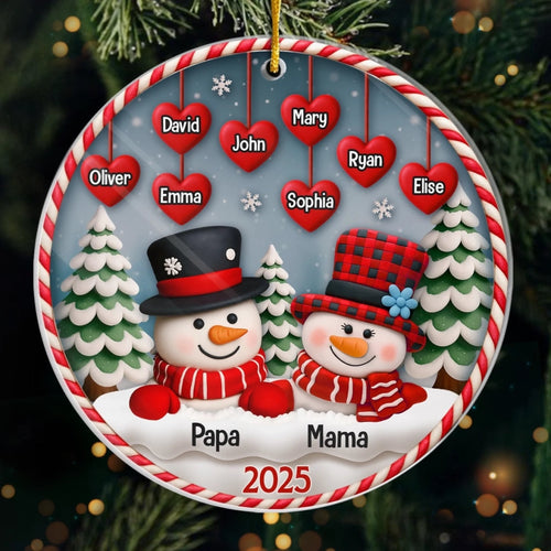 Custom Acrylic Ornament - Personalized Christmas Birthday Gifts For Mom, Dad, Grandma, Grandpa - Snow Much Love