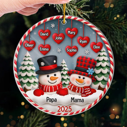 Custom Acrylic Ornament - Personalized Christmas Birthday Gifts For Mom, Dad, Grandma, Grandpa - Snow Much Love