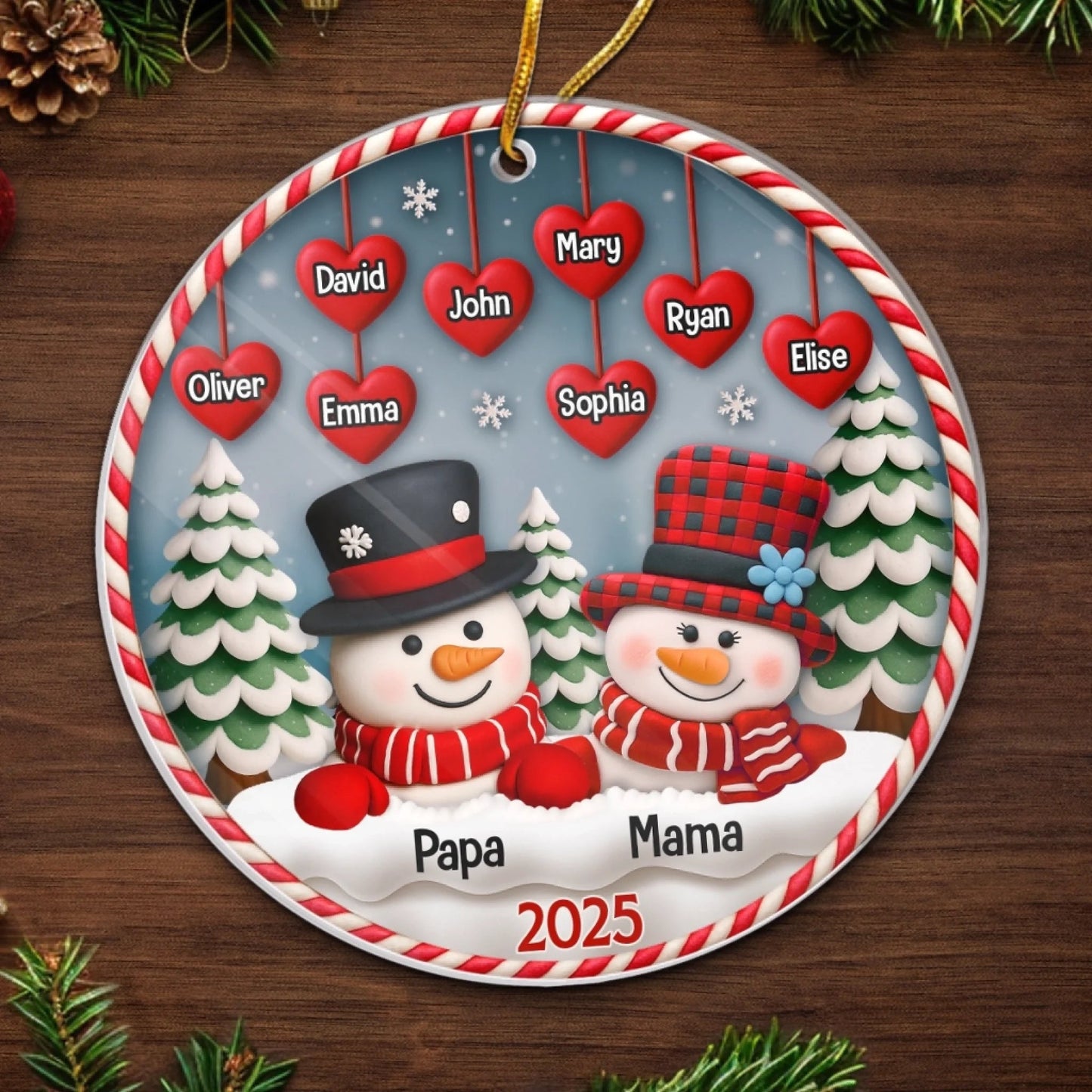 Custom Acrylic Ornament - Personalized Christmas Birthday Gifts For Mom, Dad, Grandma, Grandpa - Snow Much Love