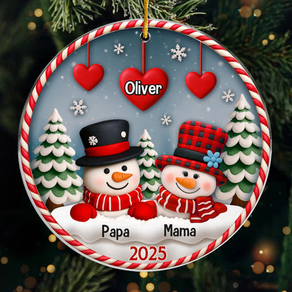 Custom Acrylic Ornament - Personalized Christmas Birthday Gifts For Mom, Dad, Grandma, Grandpa - Snow Much Love