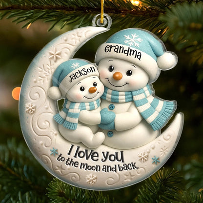 Custom Acrylic Ornament - Personalized Christmas Birthday Gifts For Mom, Grandma - Love You To The Moon