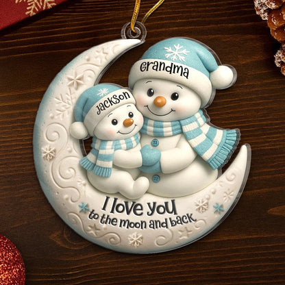 Custom Acrylic Ornament - Personalized Christmas Birthday Gifts For Mom, Grandma - Love You To The Moon