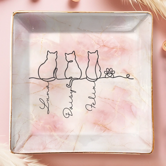 Custom Full-Print Jewelry Dish - Personalized Pet Memorial Sympathy Gifts For Cats - The Art Of Cats, The Heart Of Home