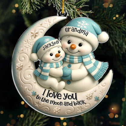 Custom Acrylic Ornament - Personalized Christmas Birthday Gifts For Mom, Grandma - Love You To The Moon