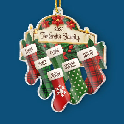 Custom Acrylic Ornament - Personalized Christmas Birthday Gifts For Mom, Dad, Kids - Hung Together, Loved Forever