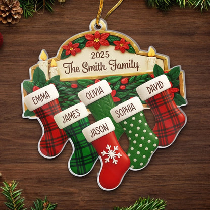 Custom Acrylic Ornament - Personalized Christmas Birthday Gifts For Mom, Dad, Kids - Hung Together, Loved Forever