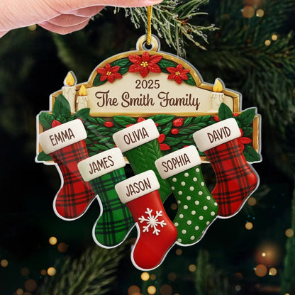 Custom Acrylic Ornament - Personalized Christmas Birthday Gifts For Mom, Dad, Kids - Hung Together, Loved Forever