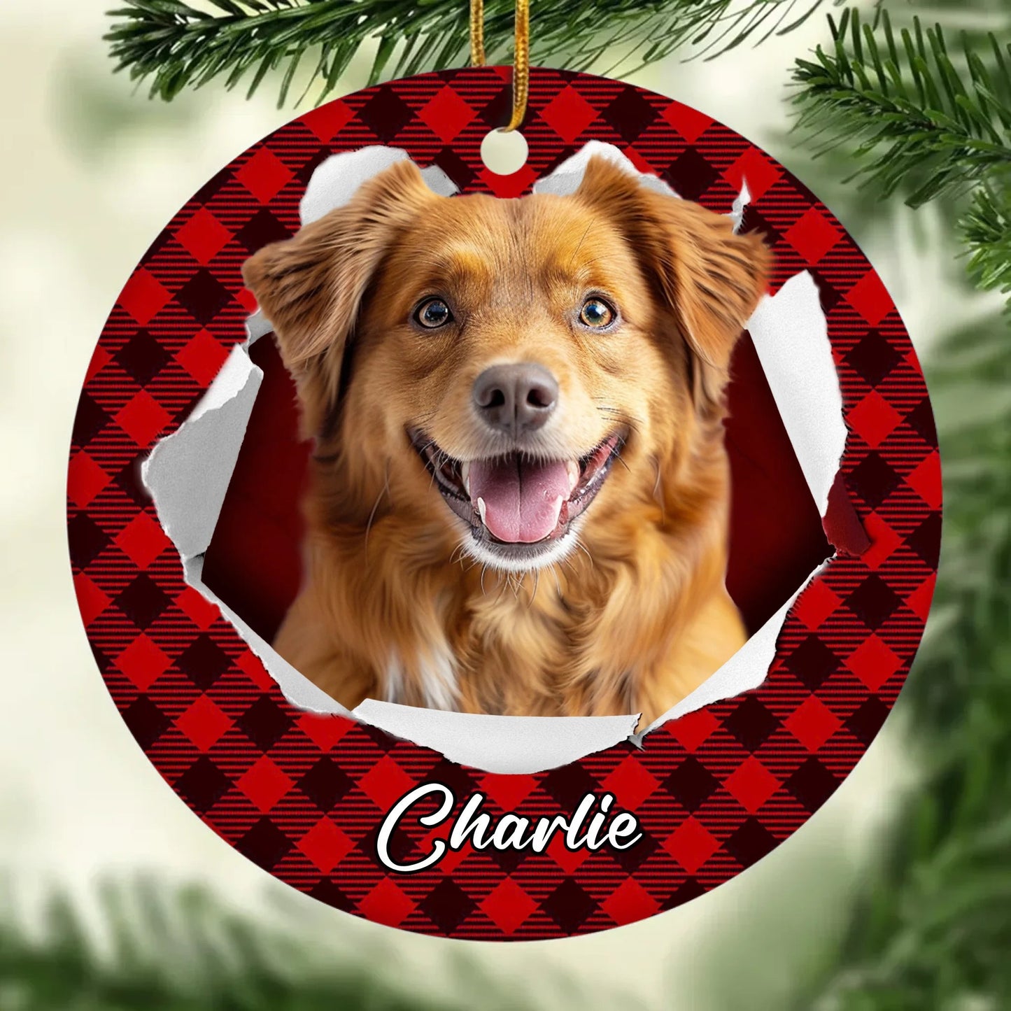 Custom Photo Acrylic Ornament - Personalized Christmas Birthday Gifts For Dog Cat Lovers, Dog Dad And Mom, Cat Owners - Tails Wag, Hearts Glow