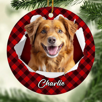 Custom Photo Acrylic Ornament - Personalized Christmas Birthday Gifts For Dog Cat Lovers, Dog Dad And Mom, Cat Owners - Tails Wag, Hearts Glow