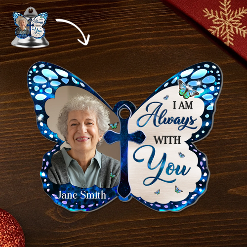 Custom Photo Bell Ornament With Charms - Personalized Memorial Sympathy Gifts For Loss Of Mom, Dad - Your Wings Were Ready But My Heart Was Not