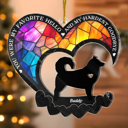 Custom Acrylic Ornament - Personalized Christmas Memorial Sympathy Gifts For Dogs - A Piece Of My Heart Forever