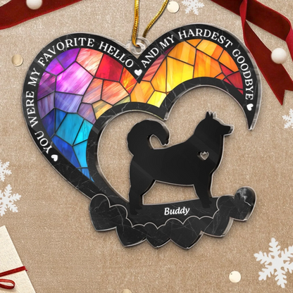 Custom Acrylic Ornament - Personalized Christmas Memorial Sympathy Gifts For Dogs - A Piece Of My Heart Forever
