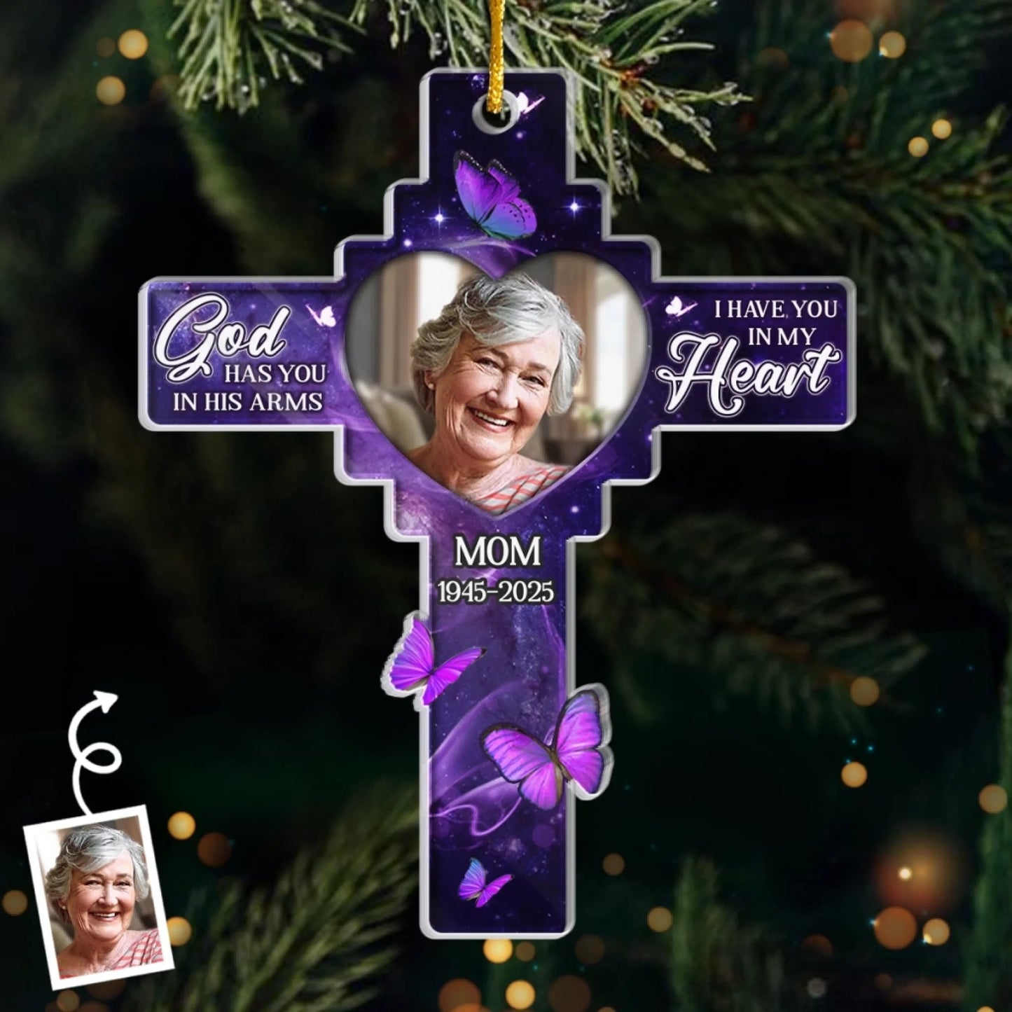 Custom Photo Acrylic Ornament - Personalized Memorial Sympathy Gifts For Loss Of Mom, Dad - I Have You In My Heart
