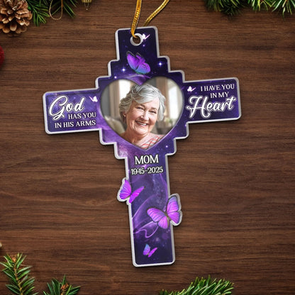 Custom Photo Acrylic Ornament - Personalized Memorial Sympathy Gifts For Loss Of Mom, Dad - I Have You In My Heart