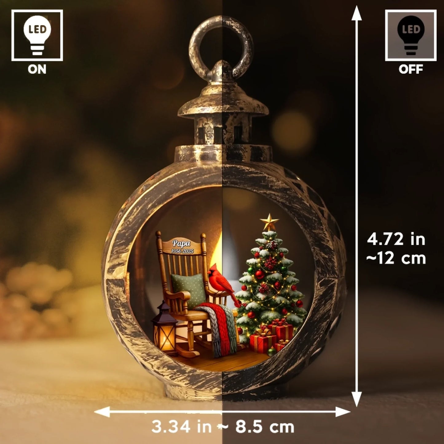 Custom Candlelight Lantern Ornament - Personalized Christmas Memorial Sympathy Gifts For Loss Of Mom, Dad - In Memory Of A Life