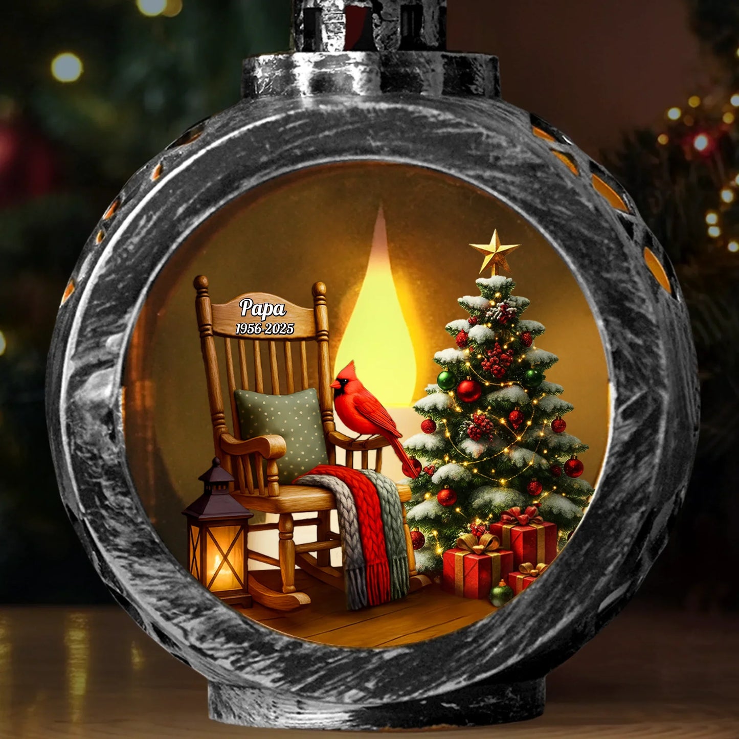 Custom Candlelight Lantern Ornament - Personalized Christmas Memorial Sympathy Gifts For Loss Of Mom, Dad - In Memory Of A Life